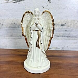 Lefton Christianity Porcelain Shamrock Angel Music Box  Amazing Grace 1997‎